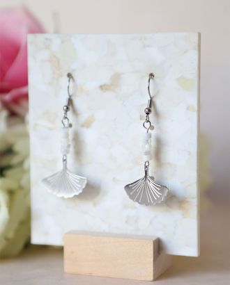 Oriane 9 Boucle d'oreille Gina argentée et nacre