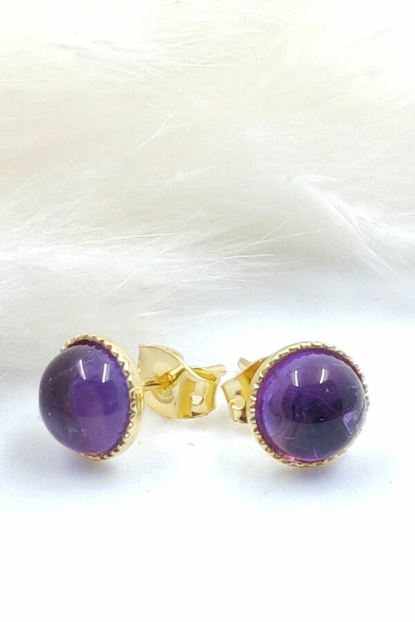 Boucle d'oreille puce d'oreille améthyste