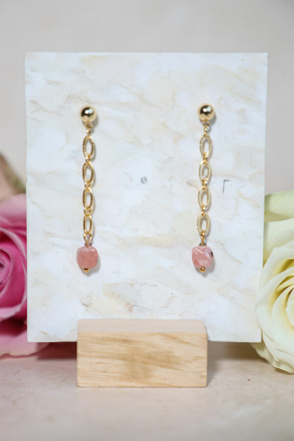Boucle pendante rhodochrosite