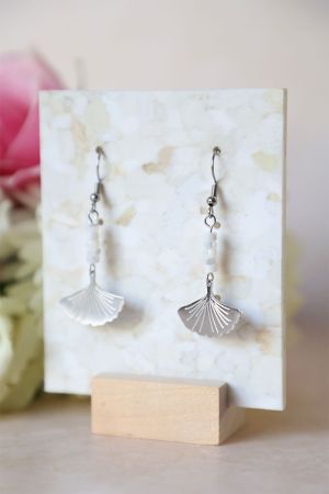 B.O Soline 18 Boucle d'oreille Gina argentée et nacre